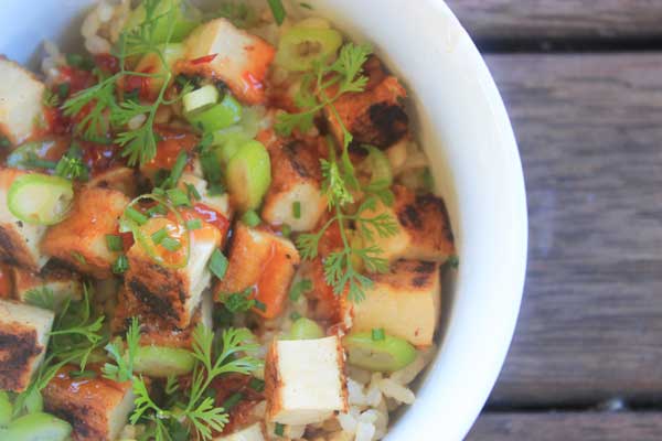 Sweet chilli tofu and rice recipe | Veggie Mama