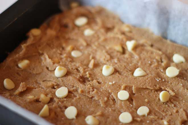 Beans In a white chocolate blondie? Of course! Extra nutrition that you can't even taste.