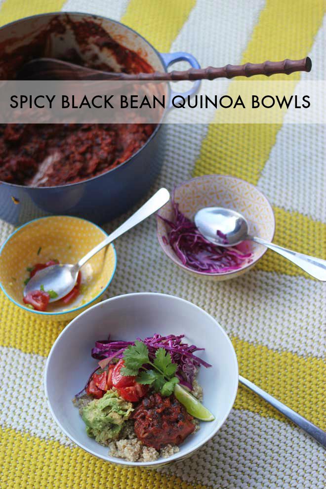 Spicy Black Bean Quinoa Bowls
