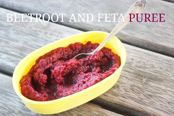 beetroot and feta puree | Vegetarian baby food | Baby led weaning | Veggie Mama