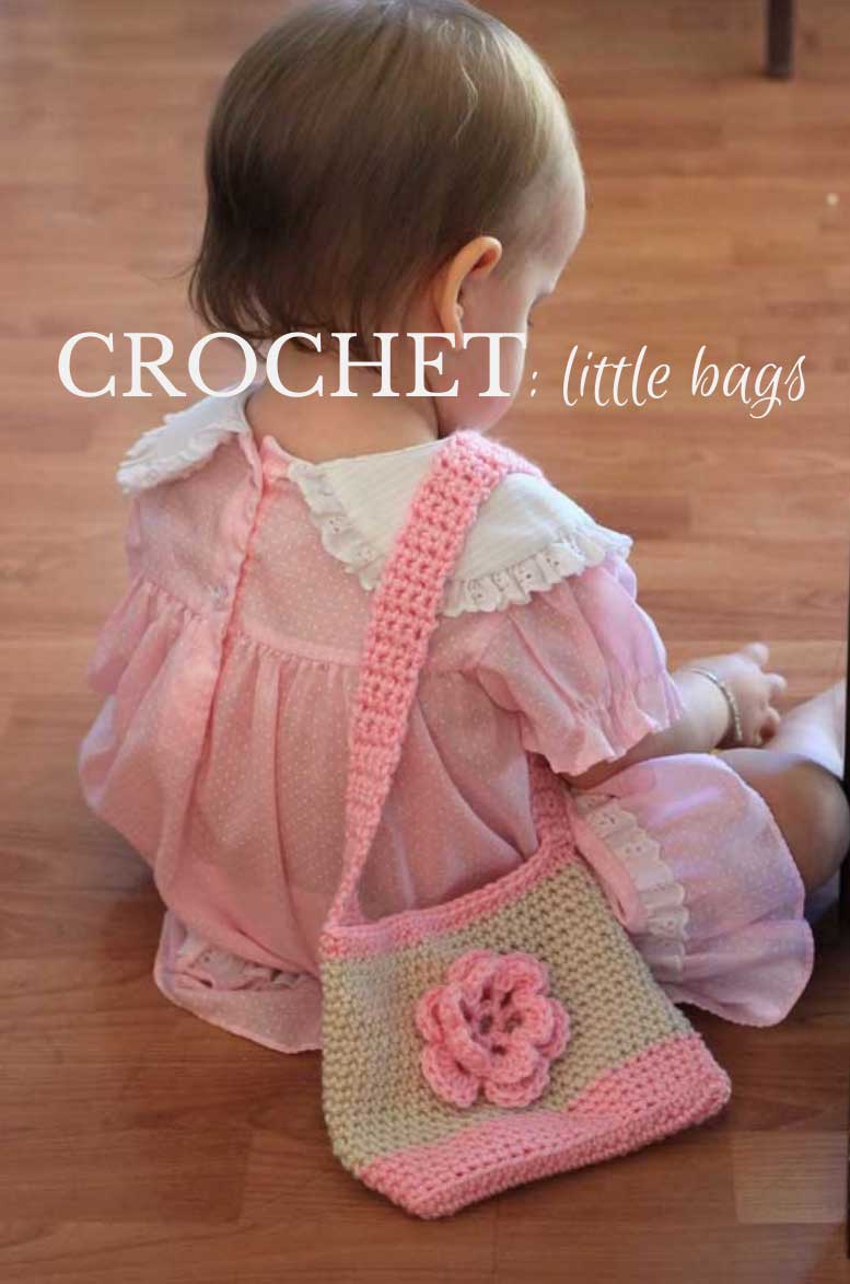 Free crochet pattern: A very sweet little bag that will hold all your little one's treasures and is easy for you to make! Very much a beginner pattern, but experienced crocheters can jazz it up.