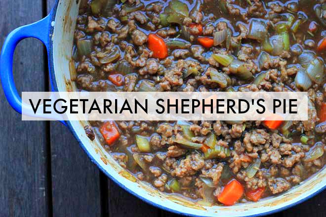A veggie version of a comfort food staple: Vegetarian Shepherd's Pie on theveggiemama.com