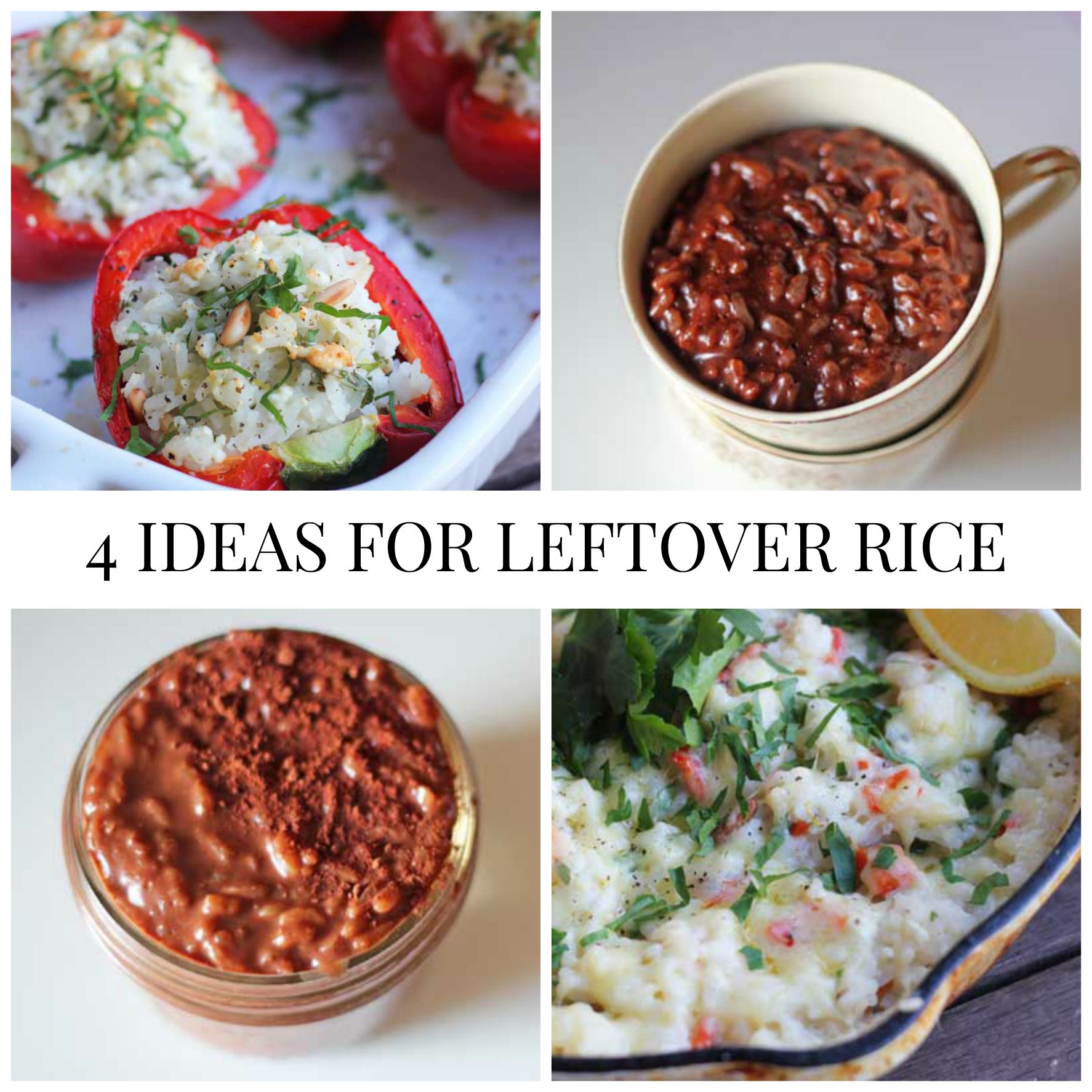Got leftover rice? I've got 4 ideas to turn that pot of boring into deliciousness!